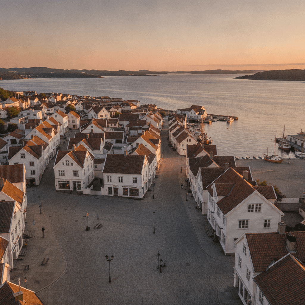 Grimstad's Canvas: A Self-Guided Walk Through White Houses & Ibsen's Echoes
