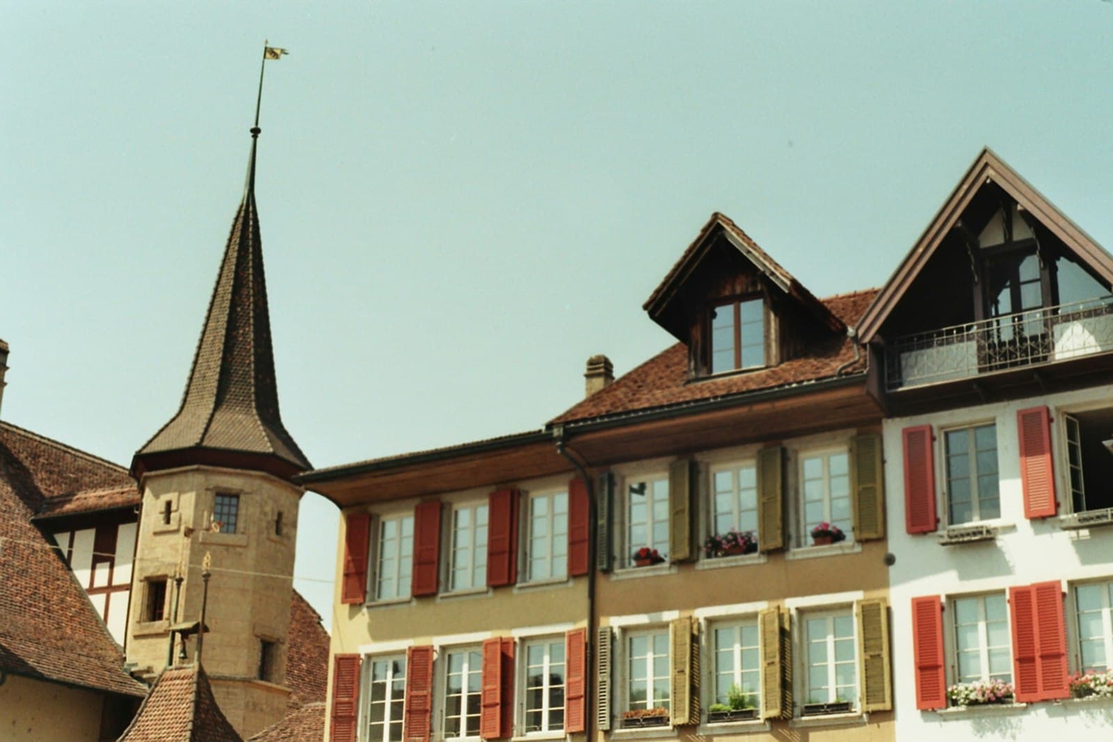 Aarau — a row of buildings with a steeple