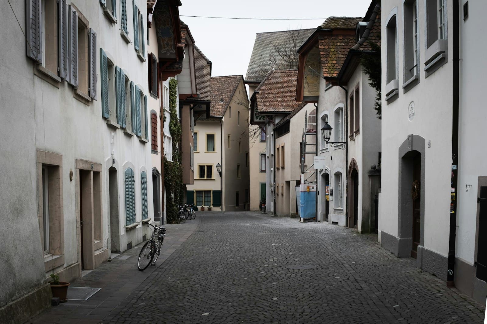 Aarau — A cobblestone street in an european town.
