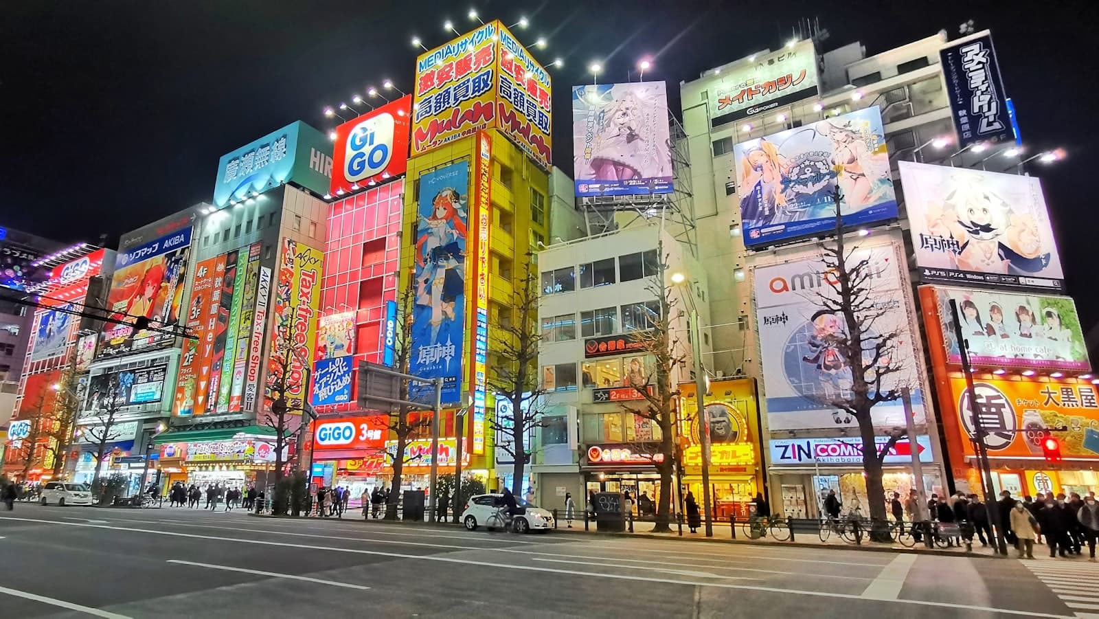 Akihabara: Anime & Manga — a city street filled with lots of tall buildings