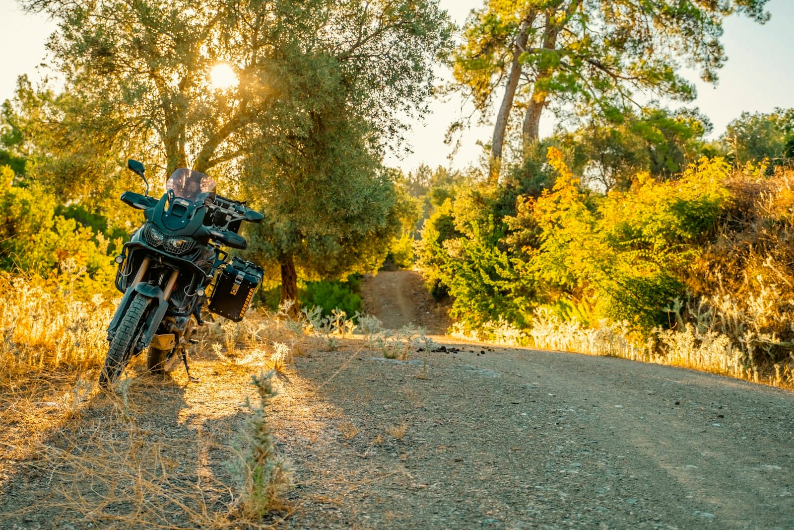 Akyaka — a motorcycle parked on a road