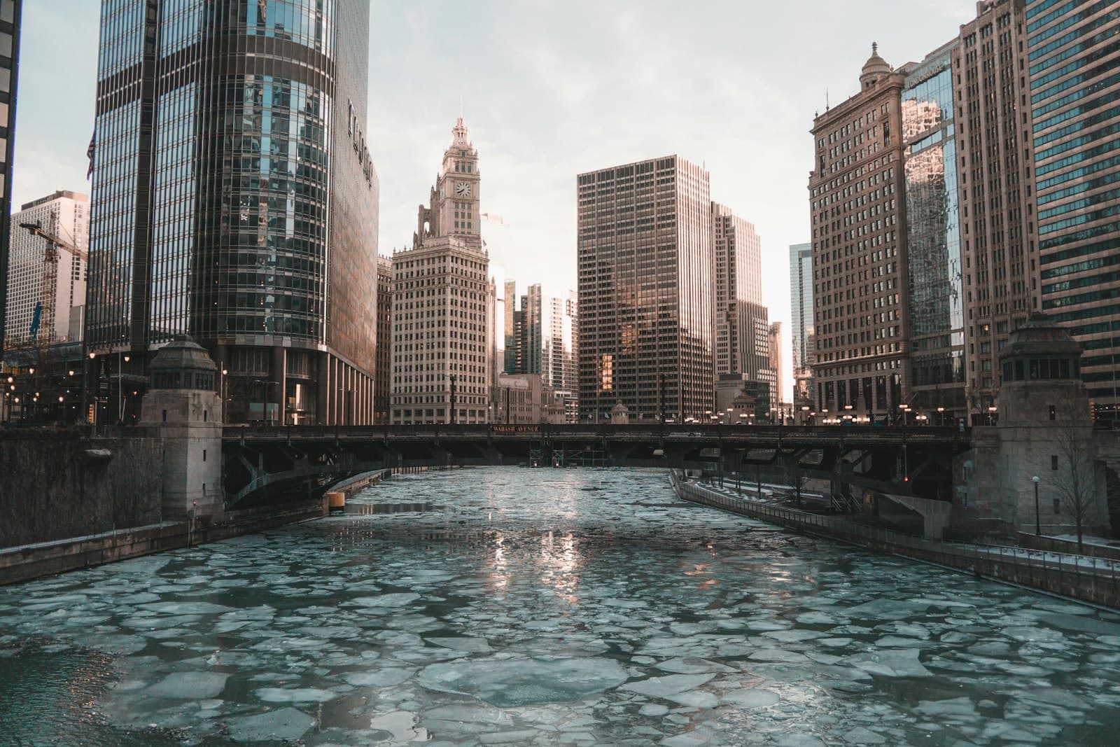 Al Capone's Chicago — frozen water under a bridge in the city