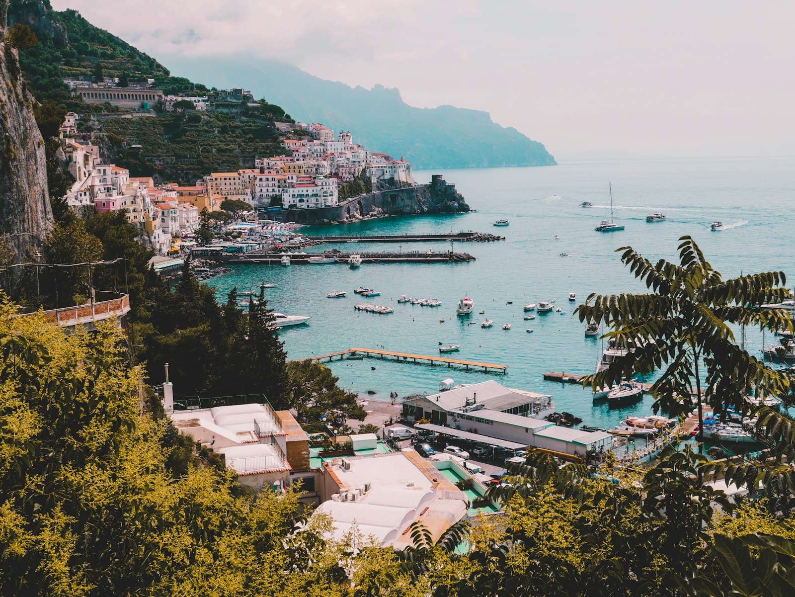 Amalfi — landscape photo of village houses near ocean