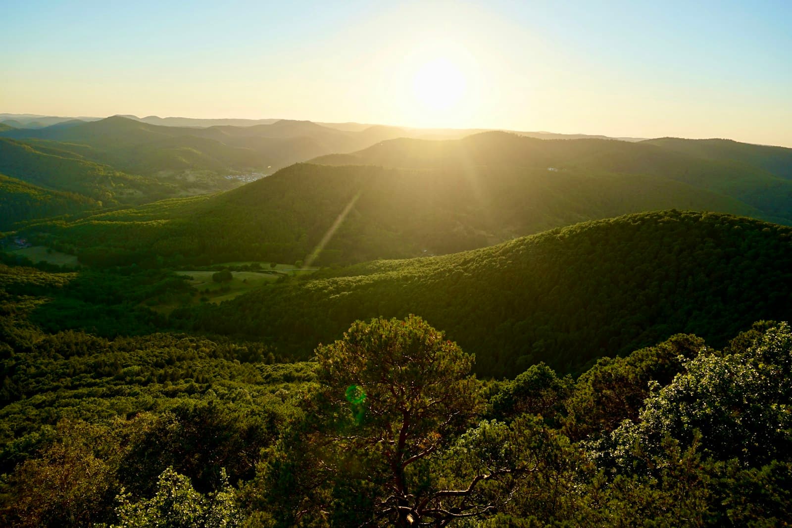 Annweiler — the sun is shining over a mountain range