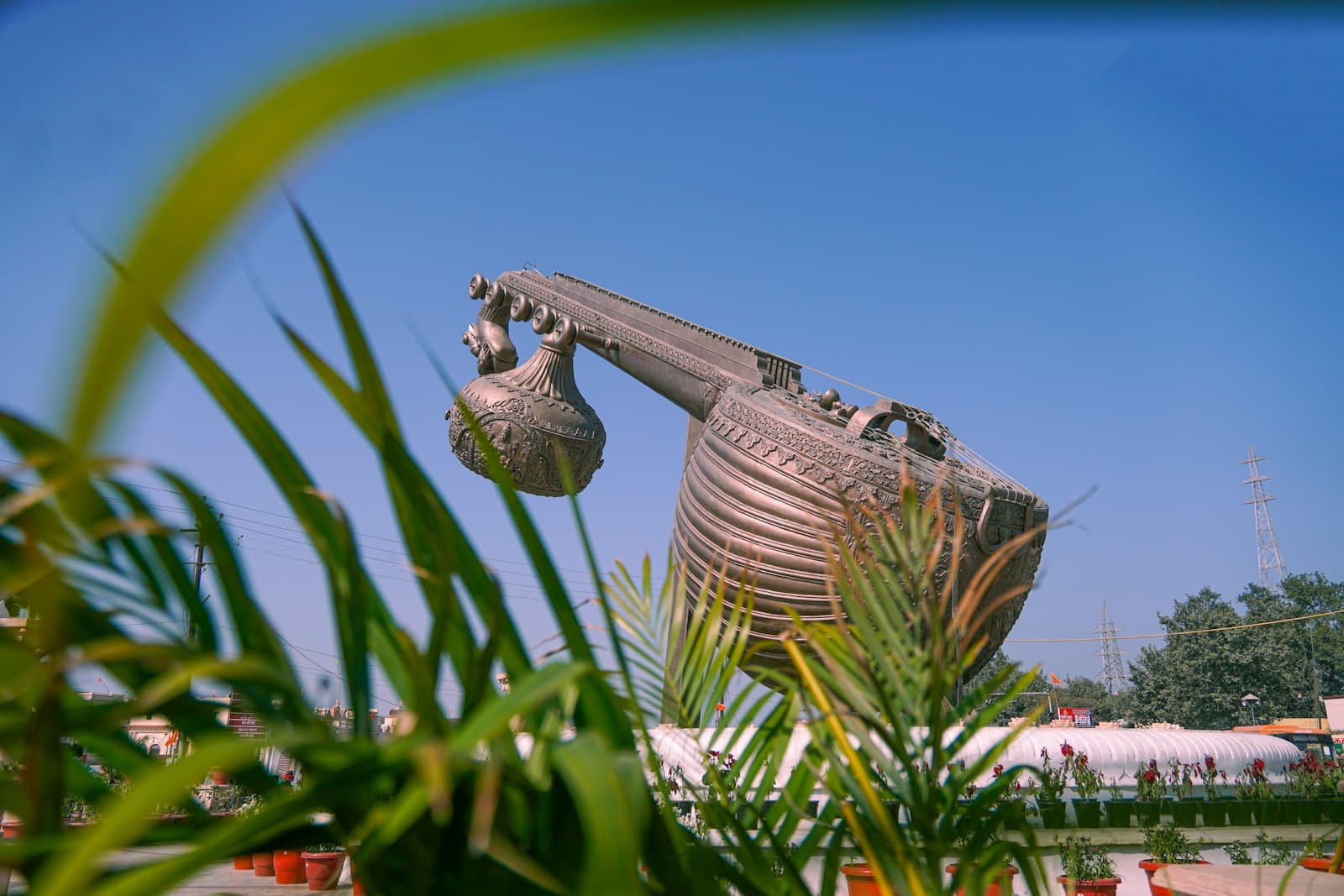 Ayodhya — a statue of a large boat with a long nose