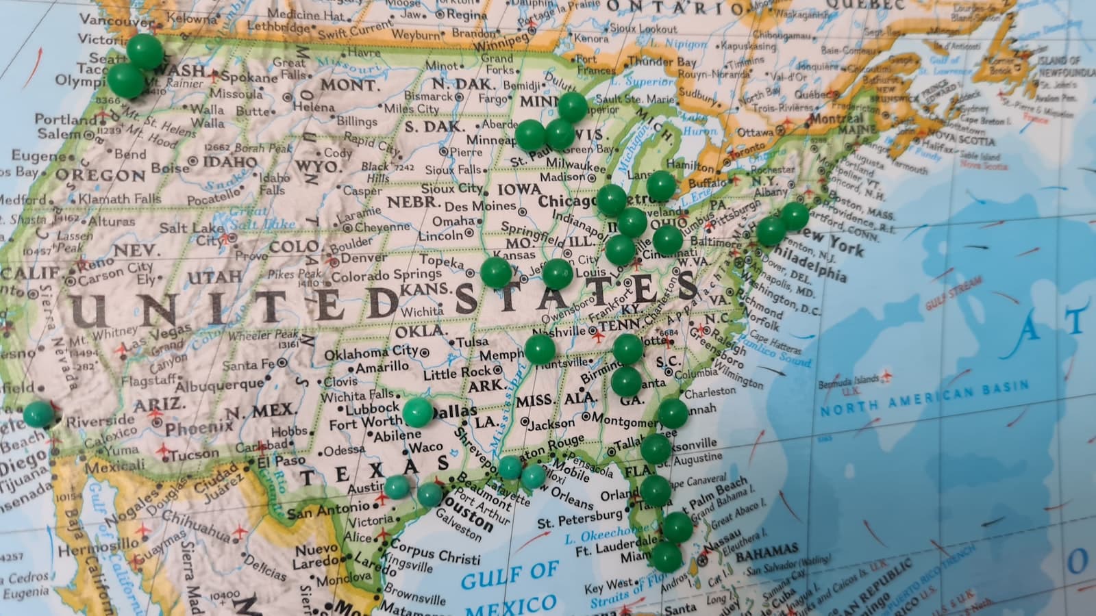 Bath — yellow green and white map