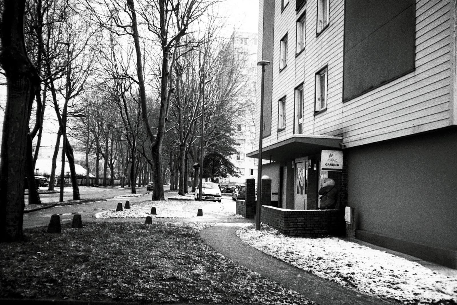 Beauvais — a black and white photo of a city street