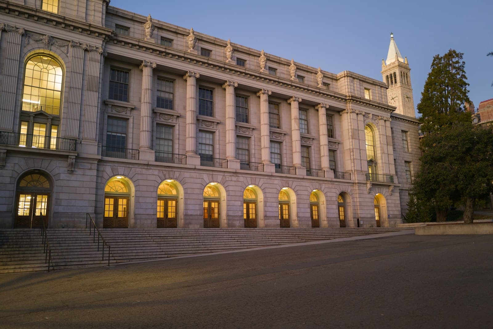 Berkeley — a large building with a clock tower on top of it
