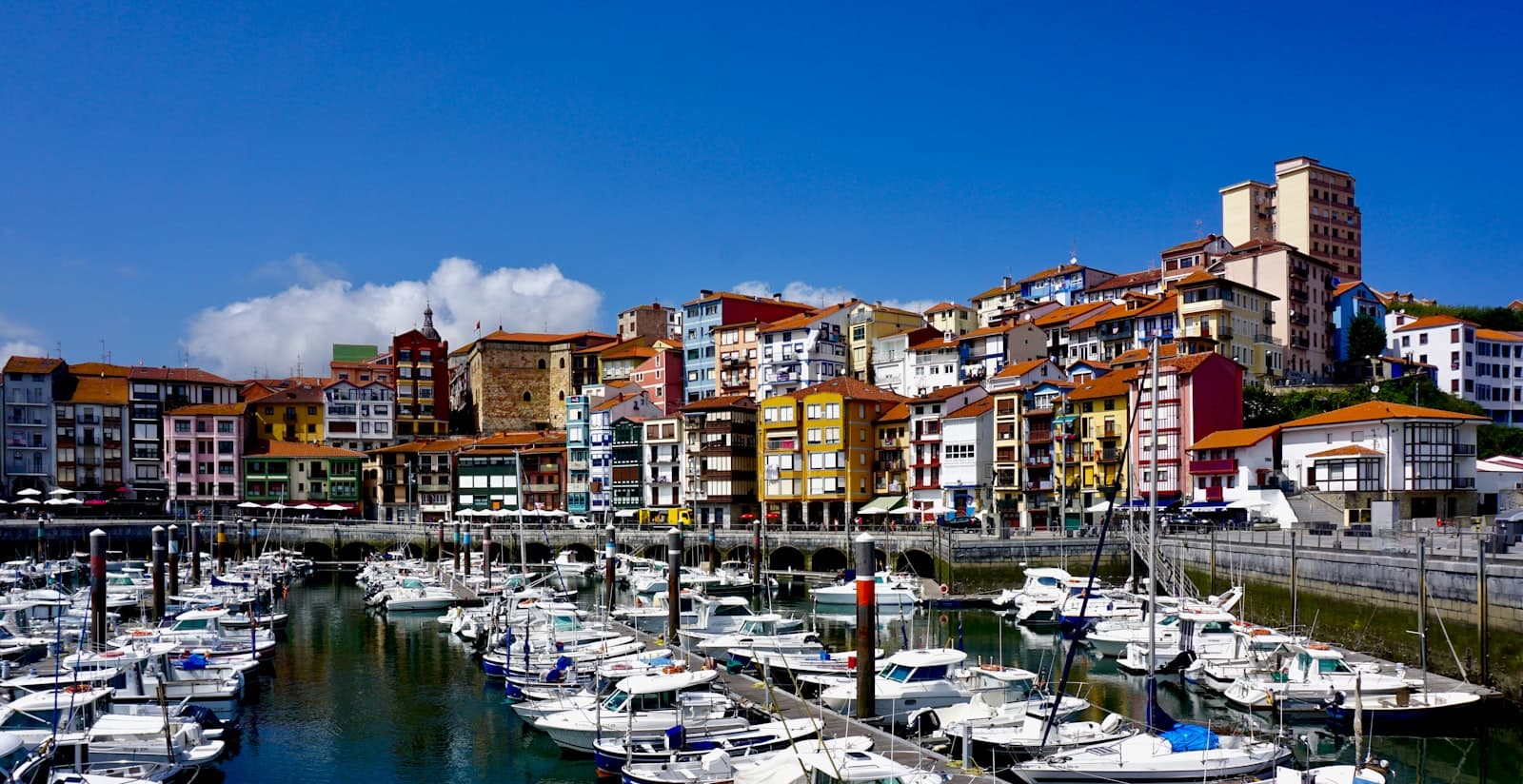 Bermeo — a harbor filled with lots of white boats