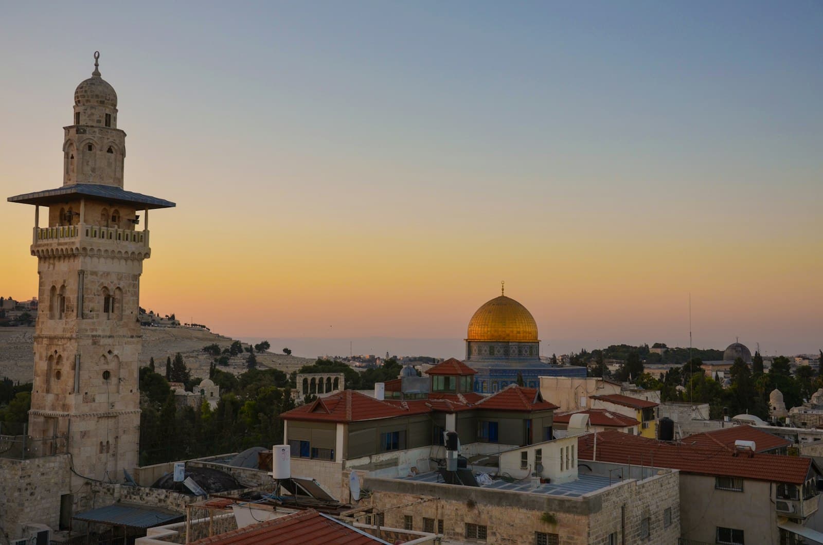 Bethlehem — a large building with a gold domed roof and a gold dome on top