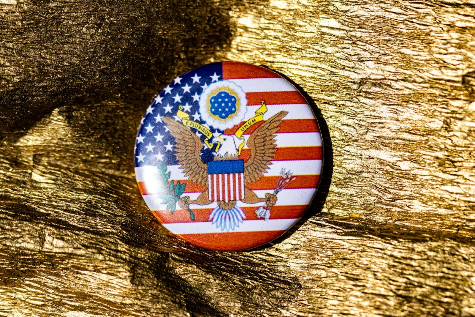 Bird-in-Hand — A picture of an american flag on a rock