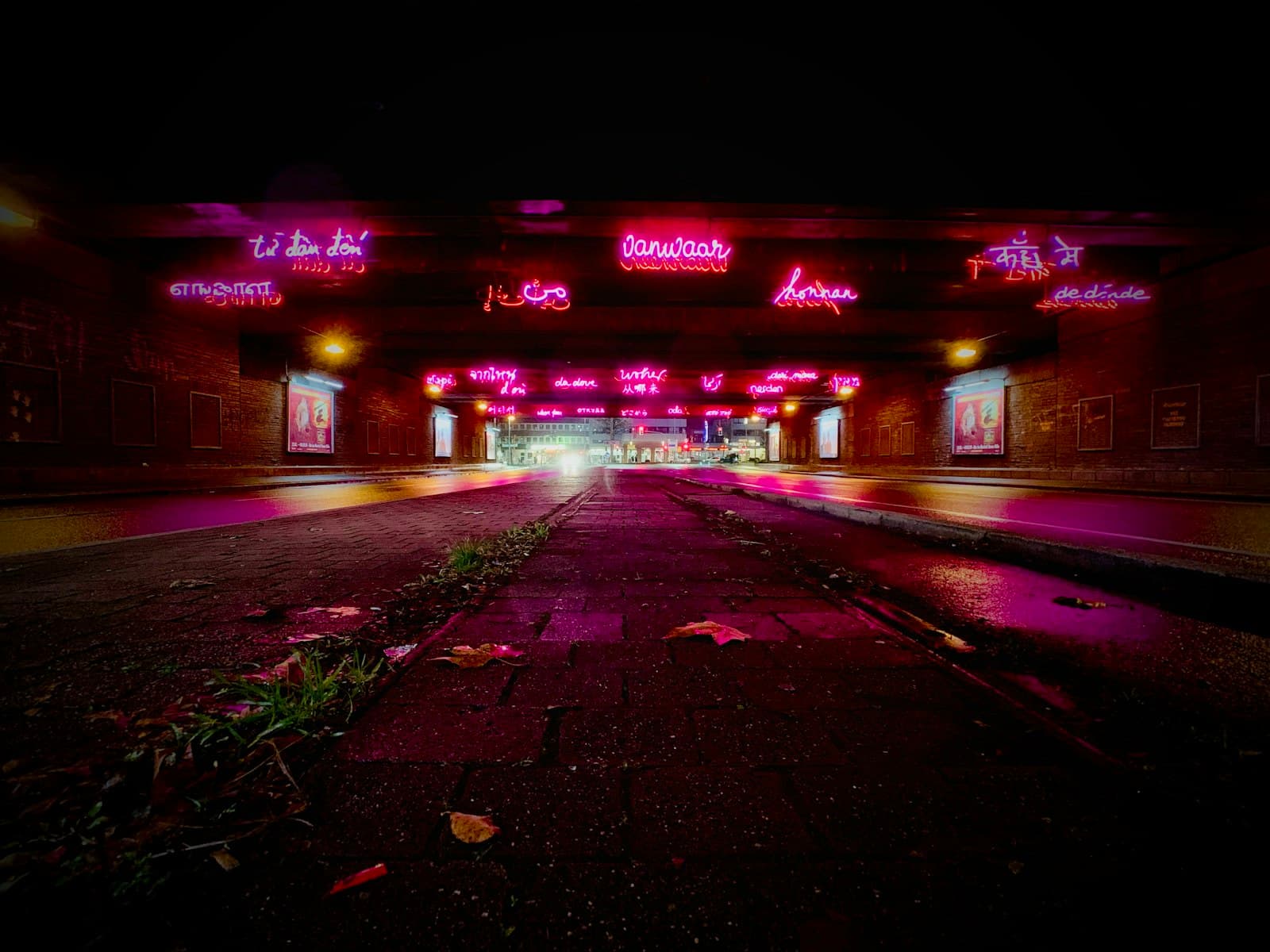 Bochum — pathway with LED signage during night time