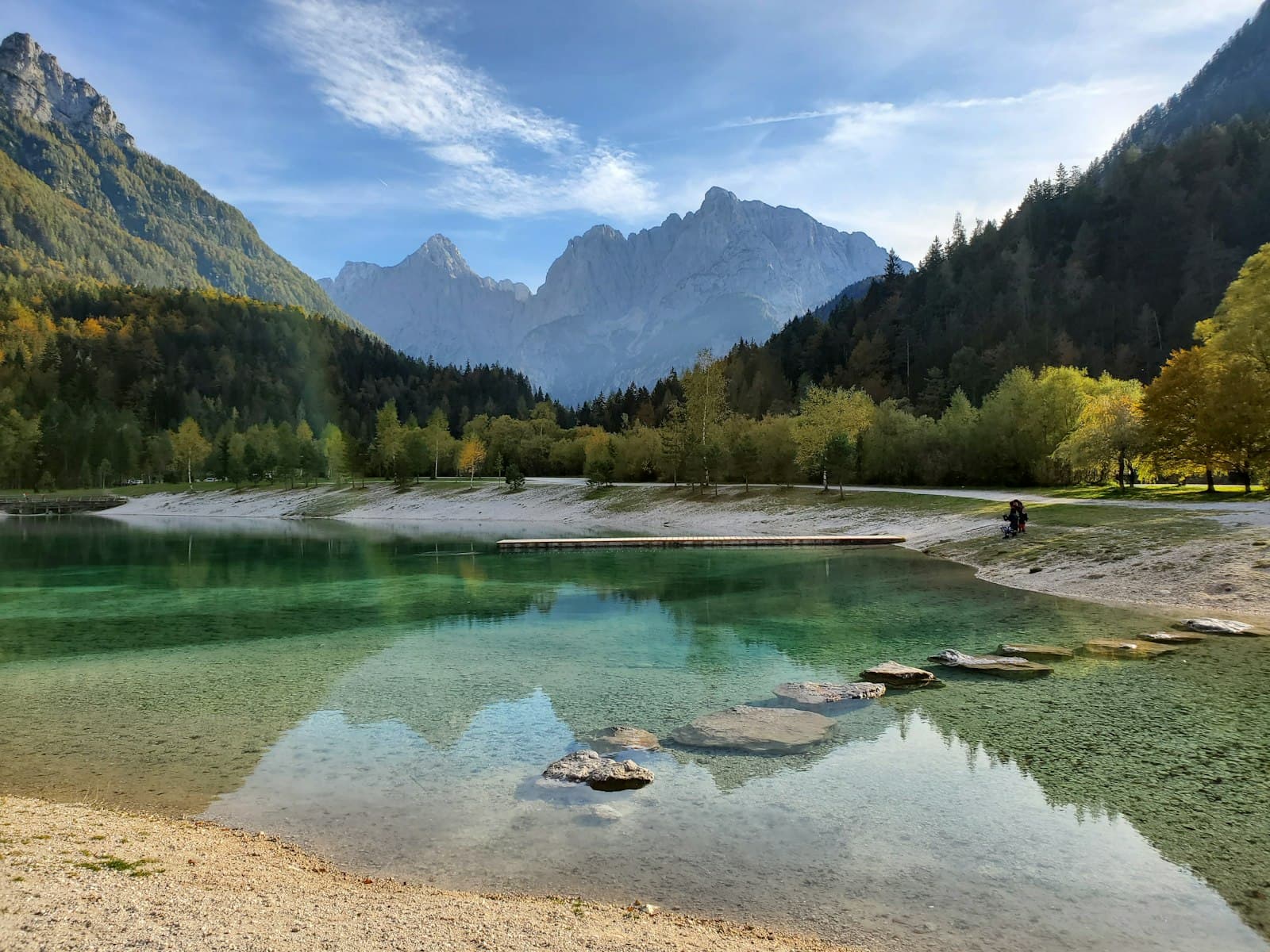 Bohinj — green trees near lake under blue sky during daytime