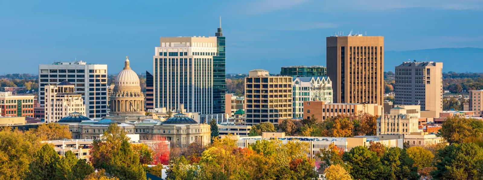 Boise — A view of a city with a lot of tall buildings