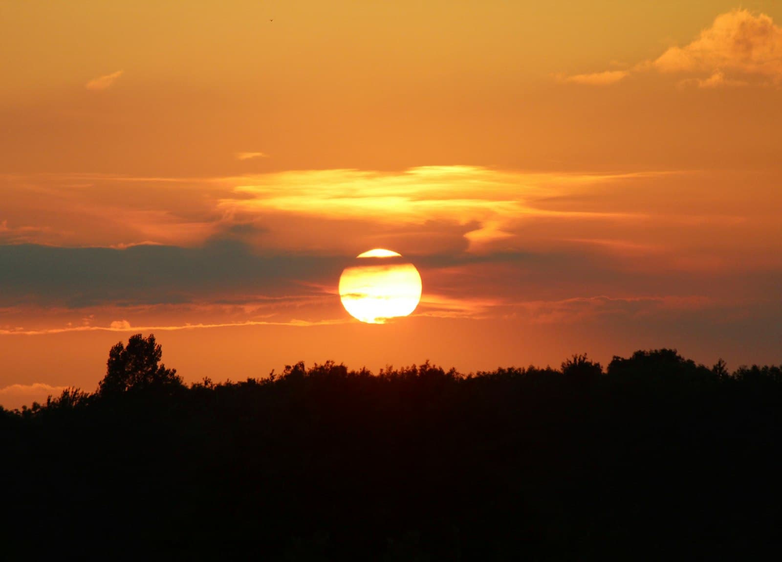 Boulogne-sur-Mer — the sun is setting over the trees in the distance