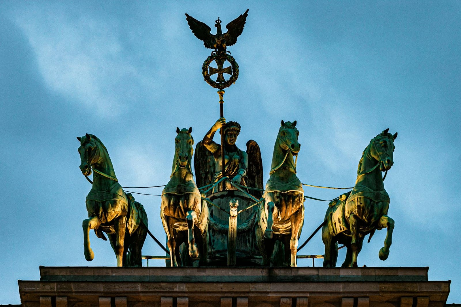 Brandenburg an der Havel — A statue of a man on top of a building