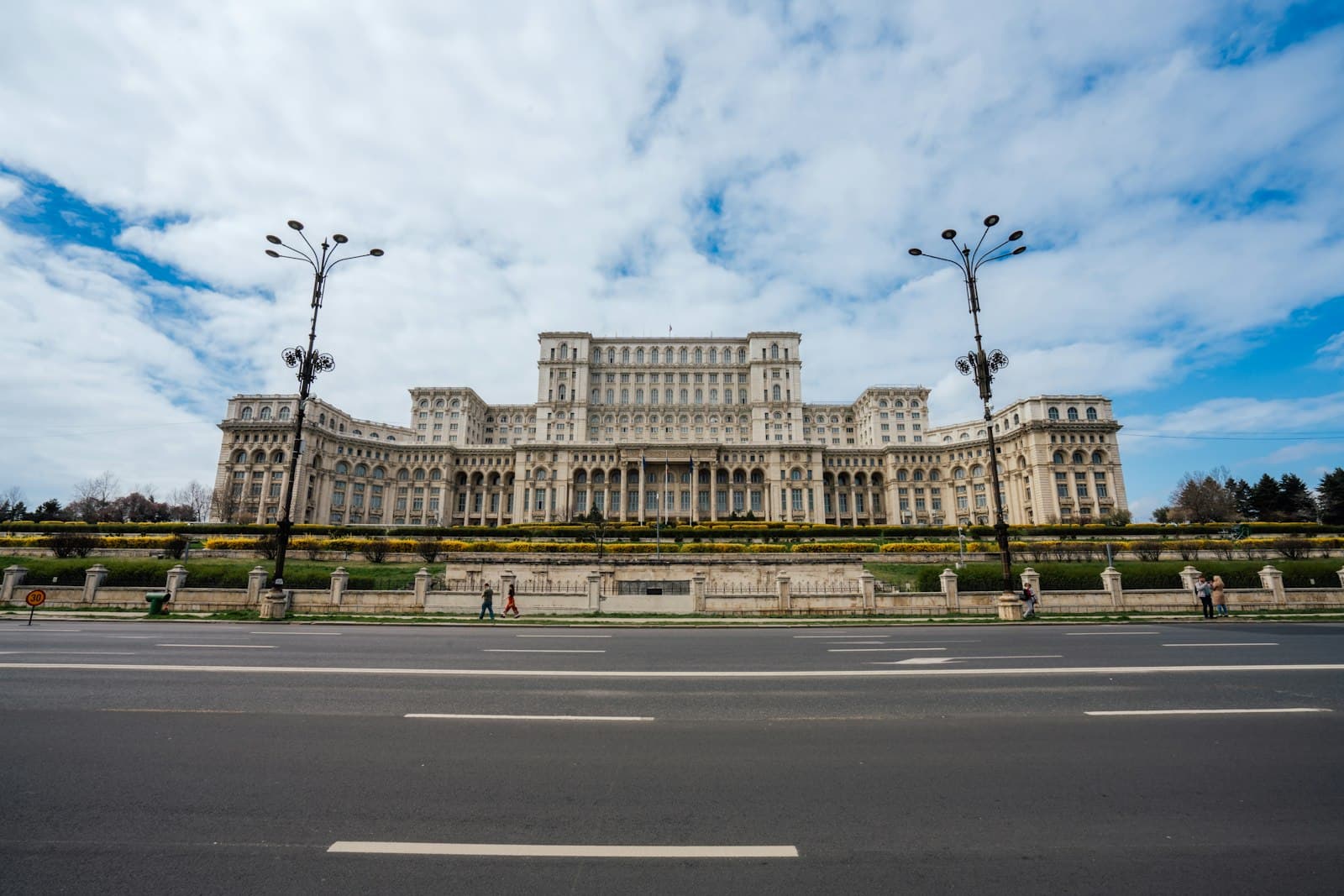 Bucharest — A large building sitting on the side of a road