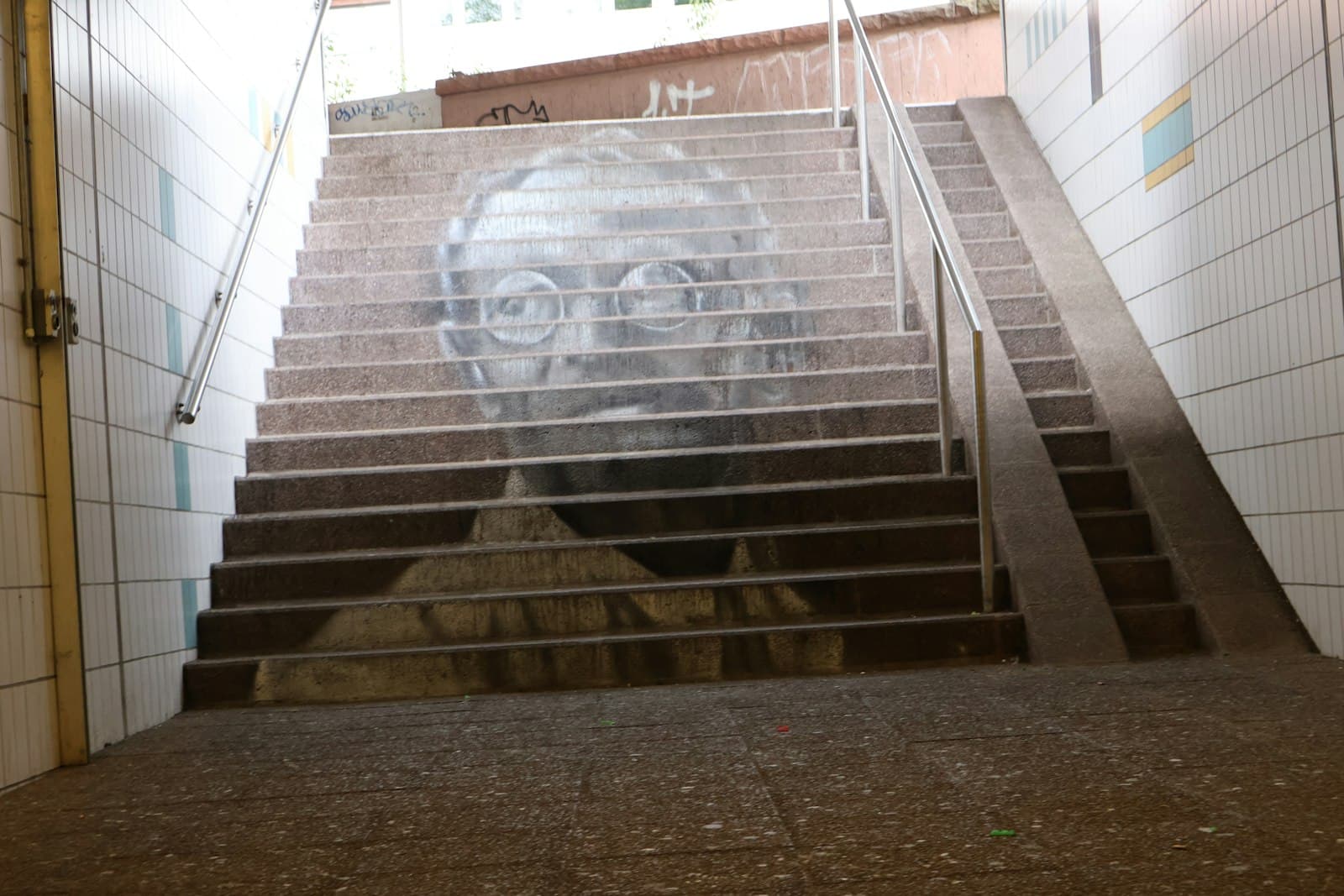 Calw — There's a giant face painted on a staircase.