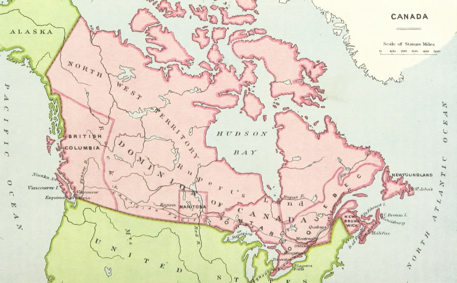 Carleton-sur-Mer — pink and green map