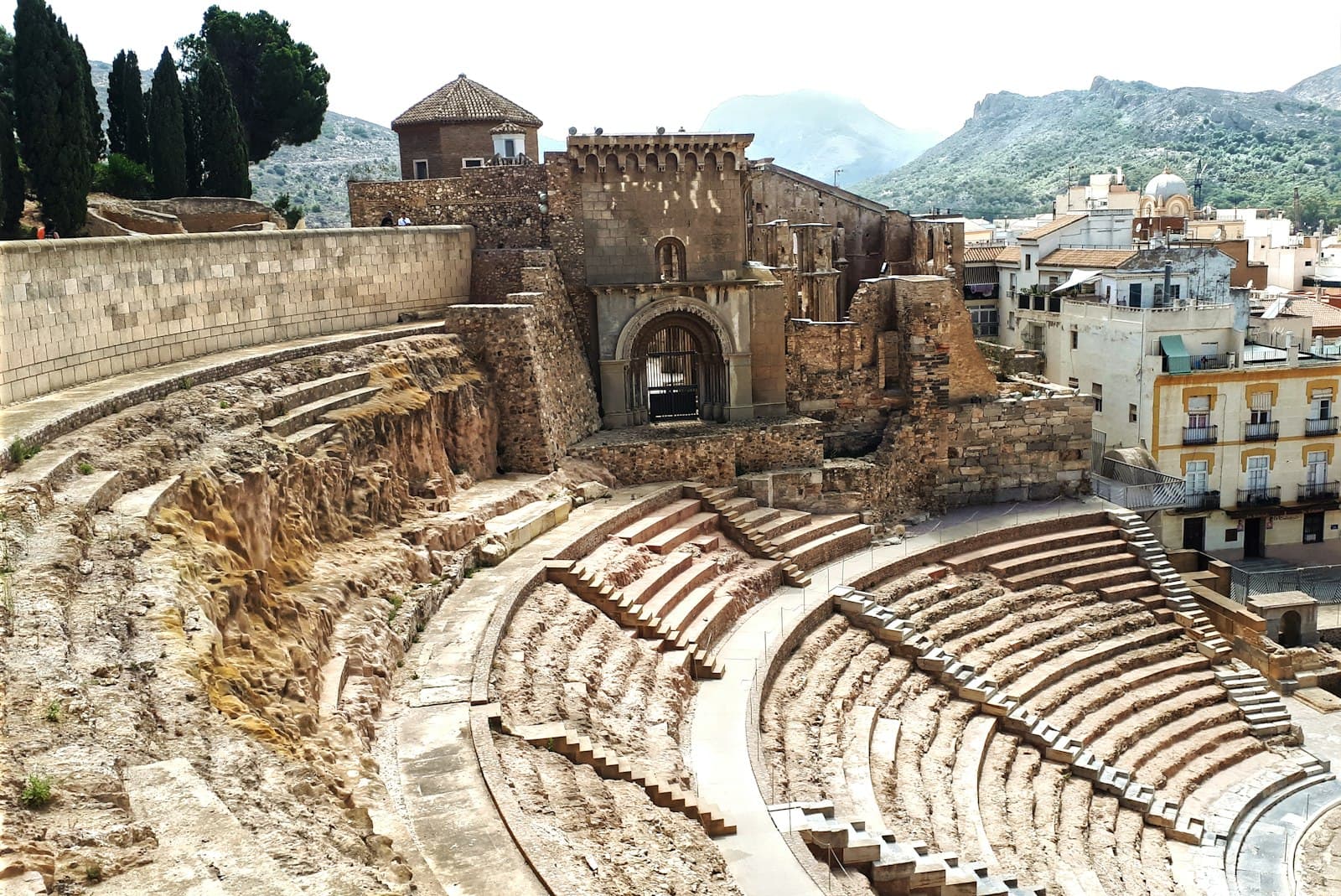 Cartagena — A view of a roman amphit in the middle of a town