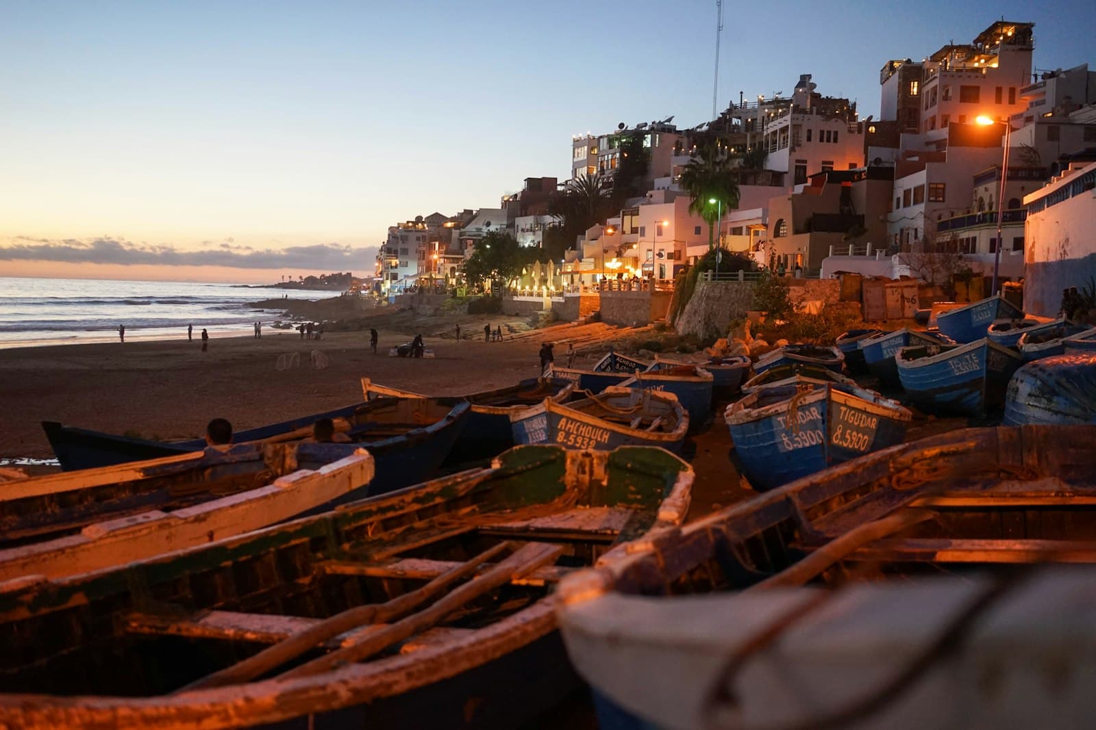Casablanca — boats on seashore near houses