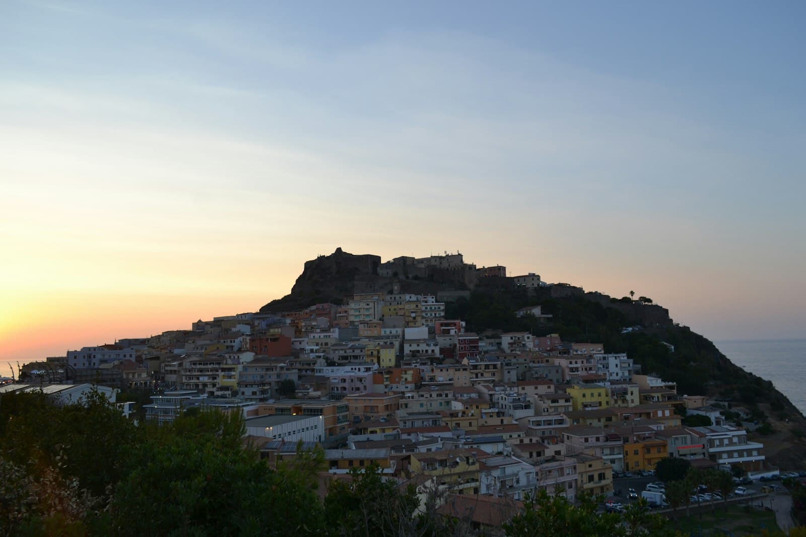 Castelsardo — Coastal town nestled on a hill at sunset