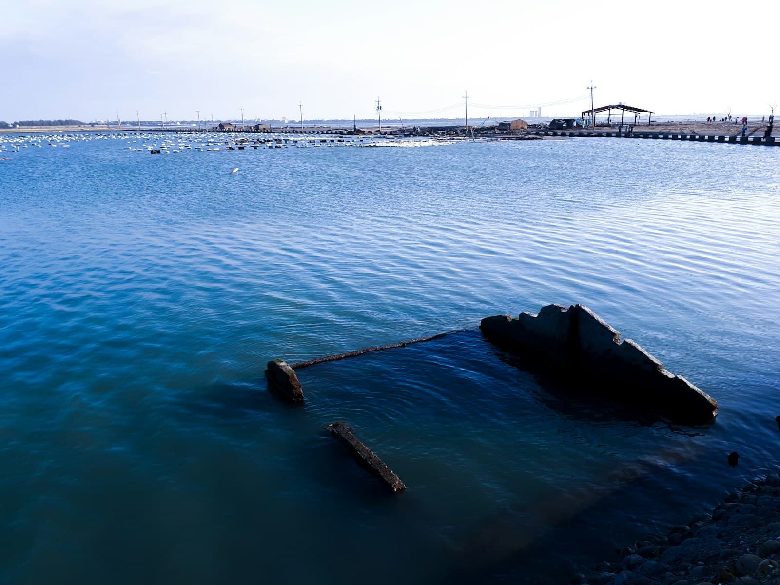 Chiayi — a large body of water with a wooden structure in the middle of it
