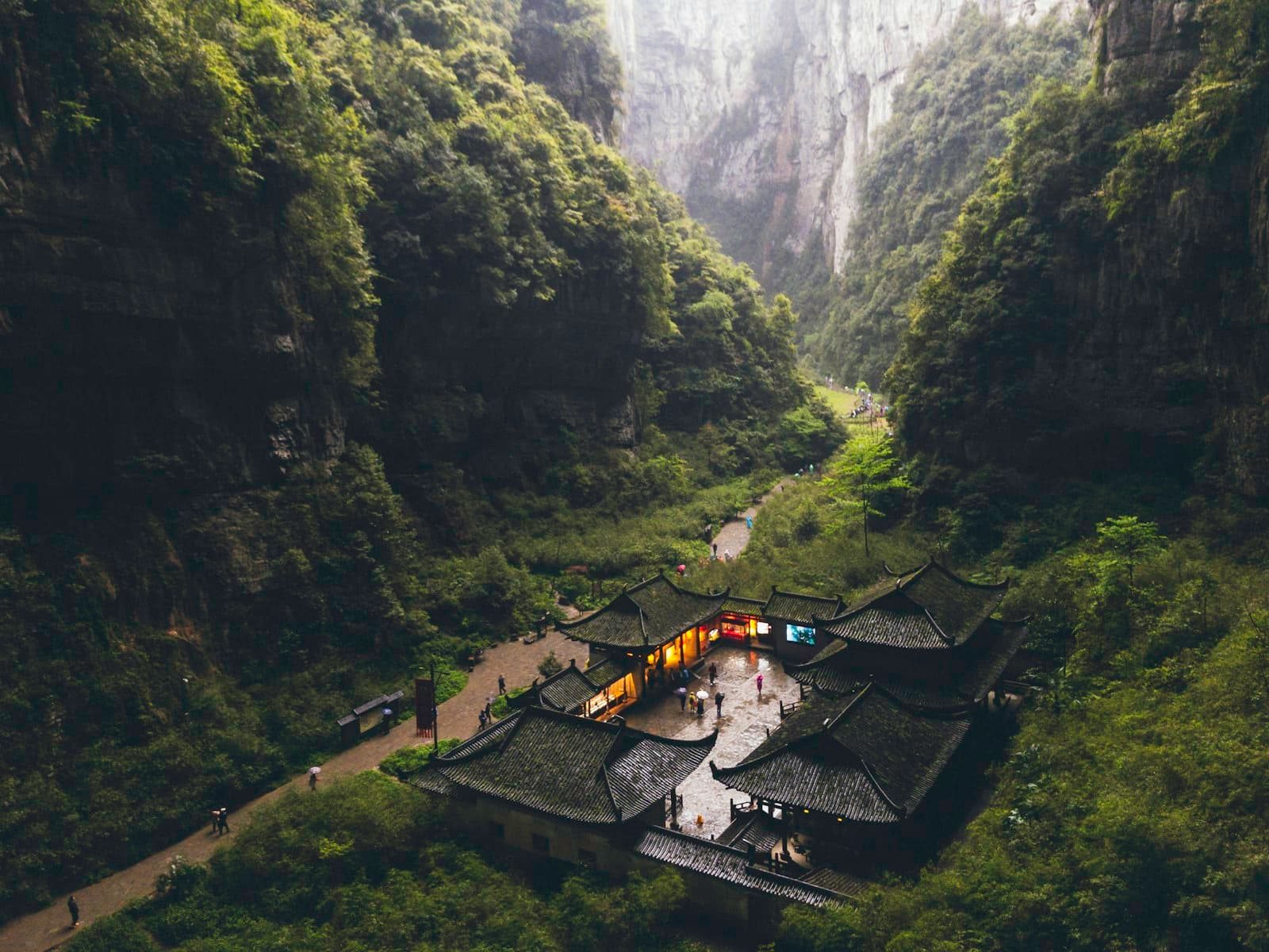 Chongqing — black and brown concrete building on mountain