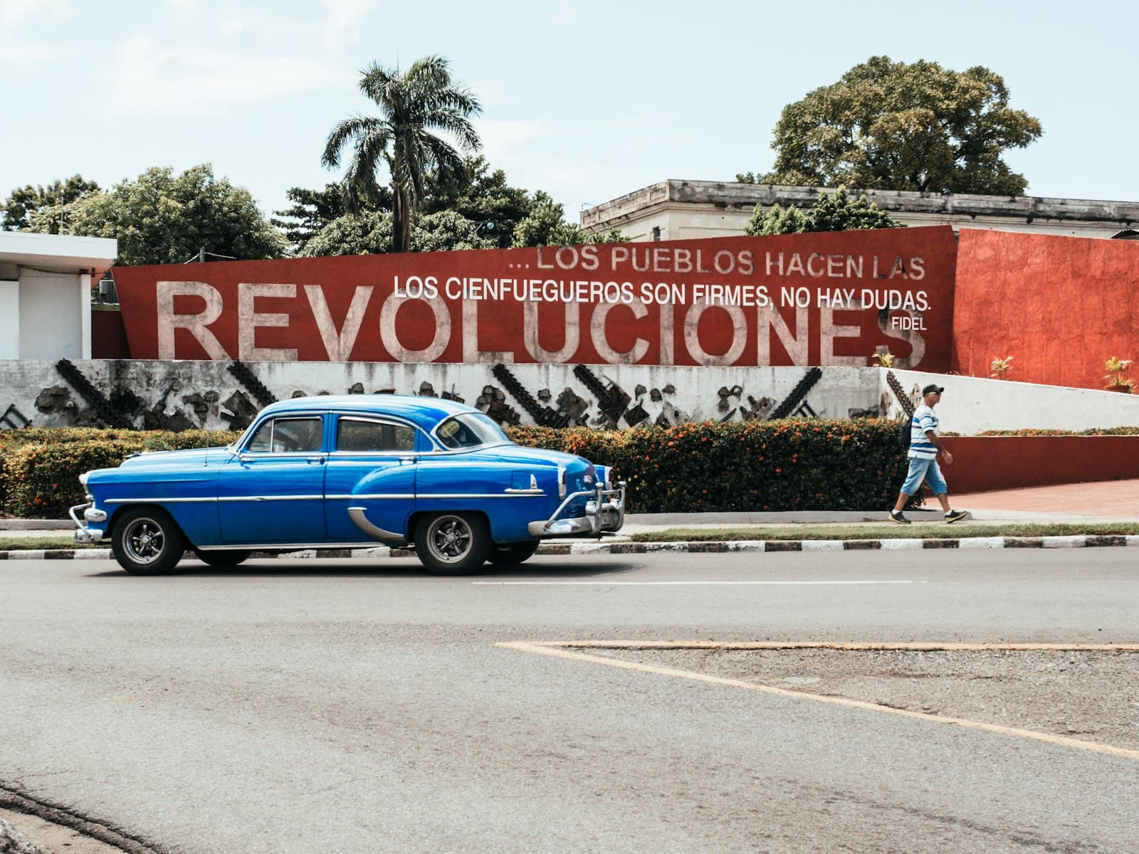 Cienfuegos — person waling on sidewalk
