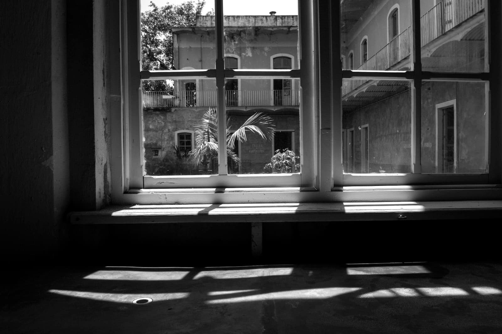 Coatepec — grayscale photo of glass window