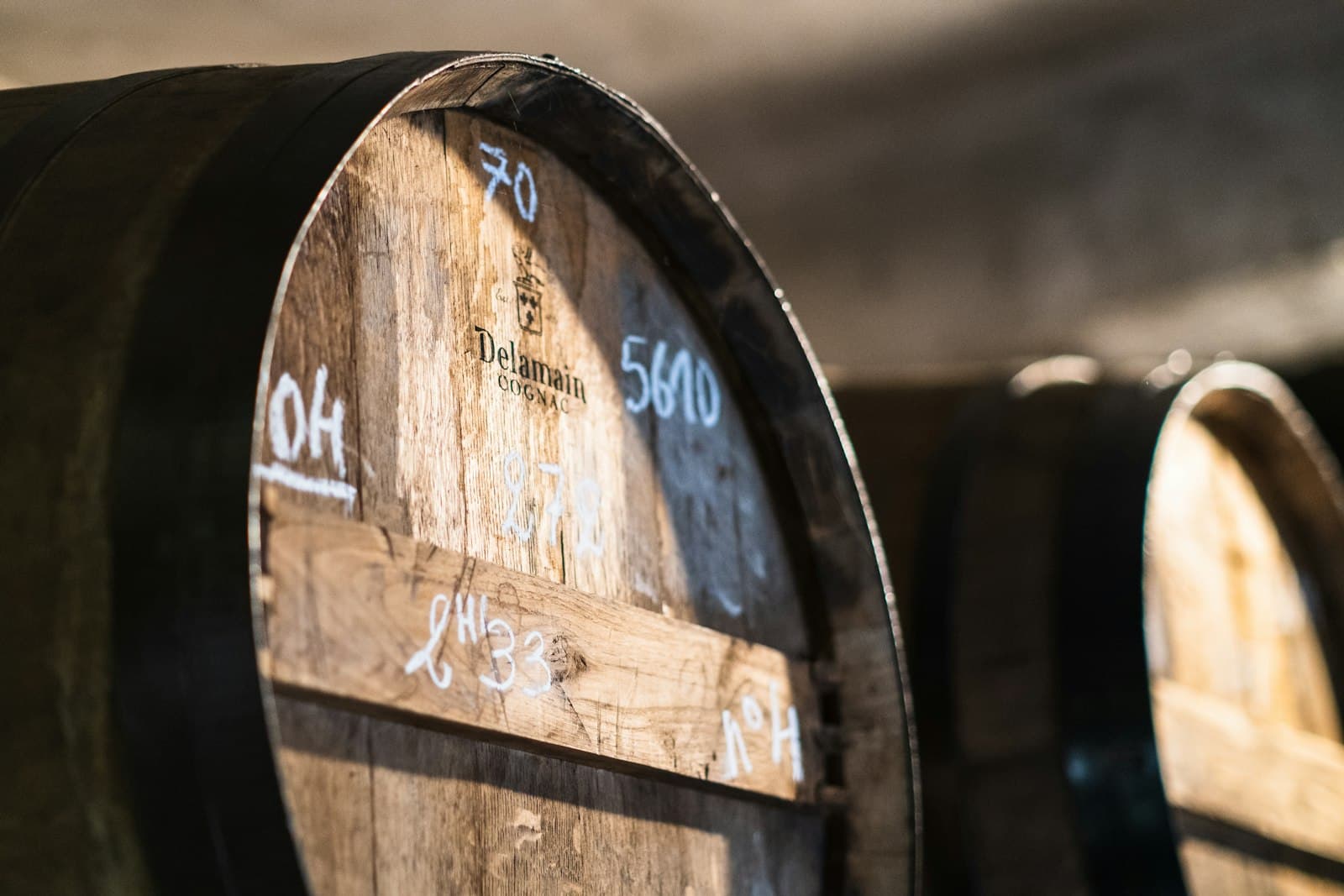 Cognac — a close up of a barrel