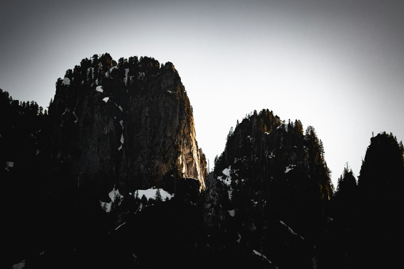 Cold Spring — a black and white photo of mountains and trees