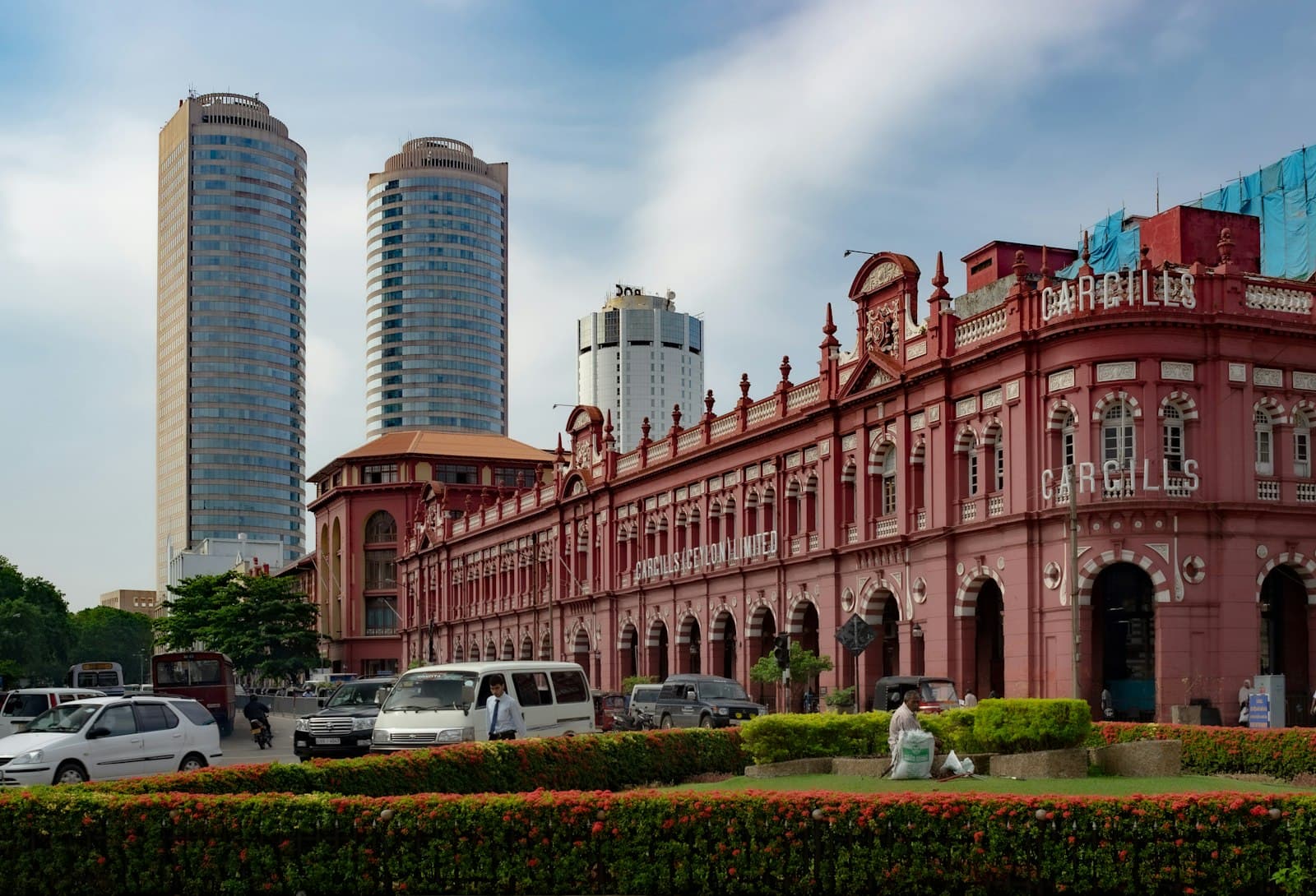 Colombo — a large red building with a clock on the top of it