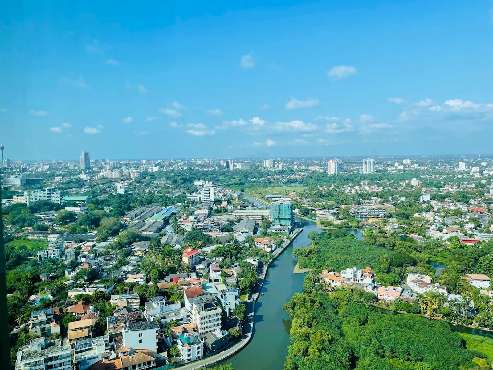 Colombo — an aerial view of a river running through a city