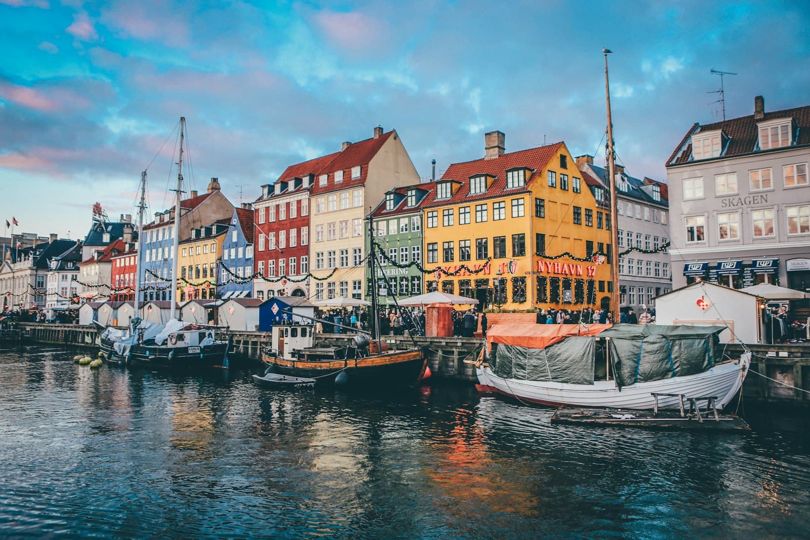 Copenhagen — two gray and black boats near dock