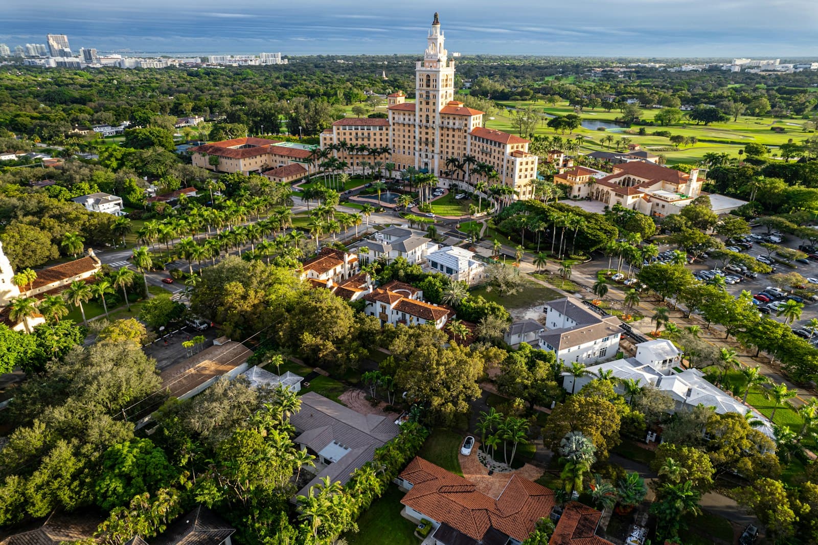 Coral Gables — an aerial view of a city with trees and buildings