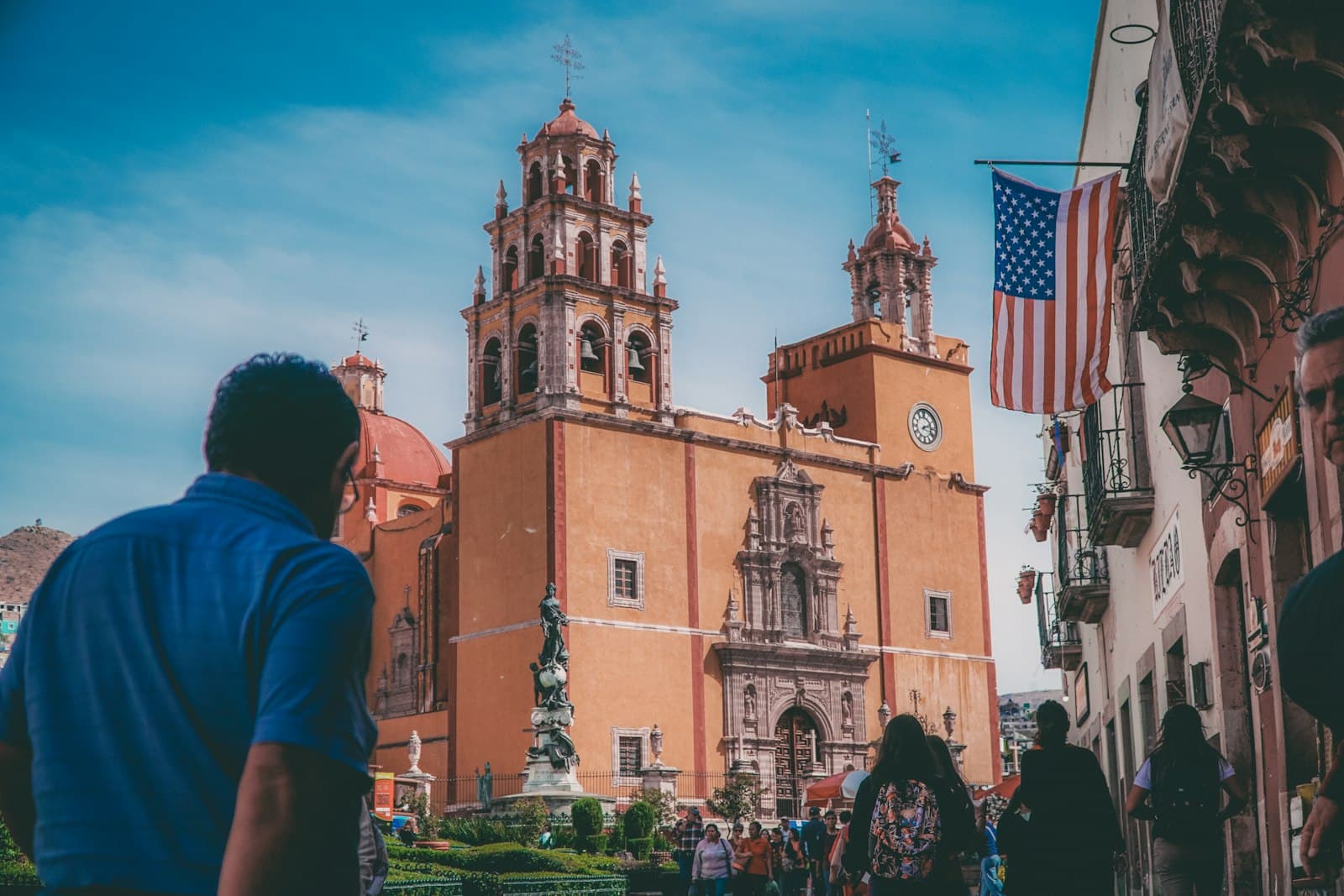 Corpus Christi — man standing near church