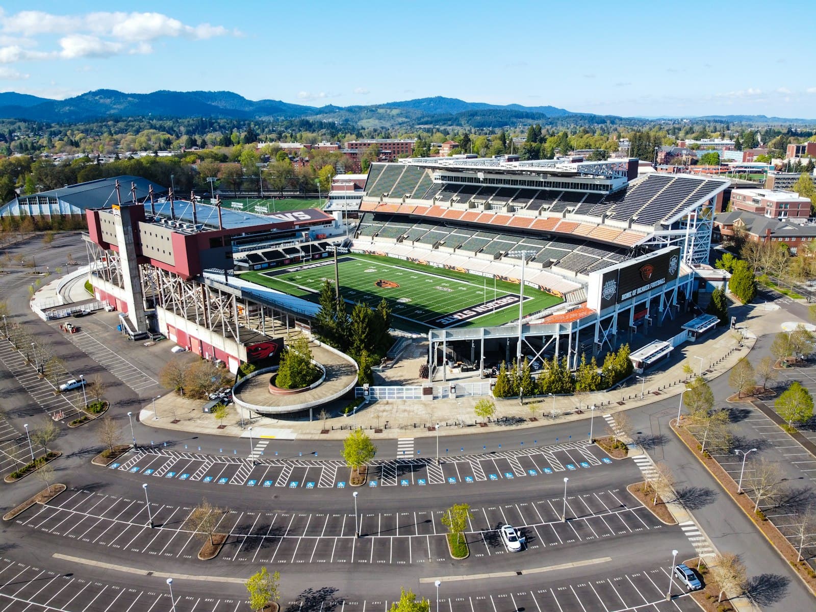 Corvallis — aerial view of green and brown building during daytime