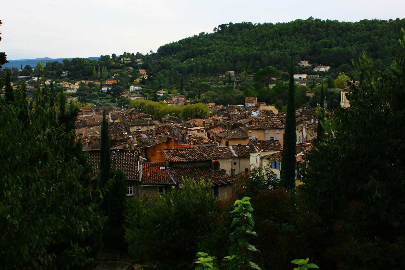 Cotignac — a view of a village from a distance