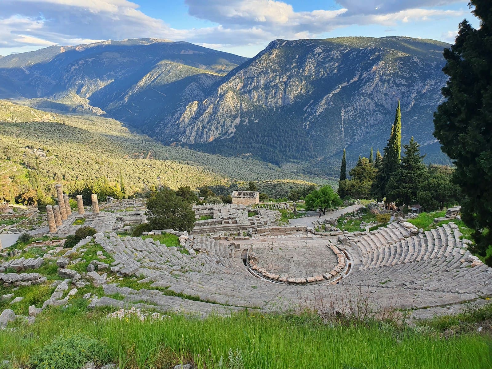 Delphi — a view of an ancient theatre in the mountains