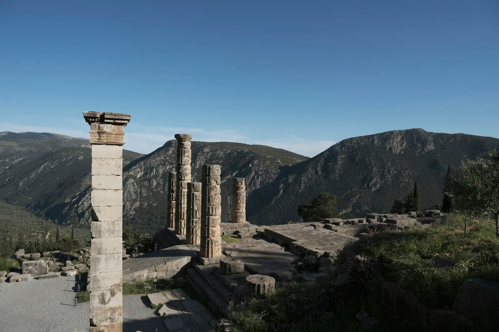 Delphi — stone pillars in a mountainous region