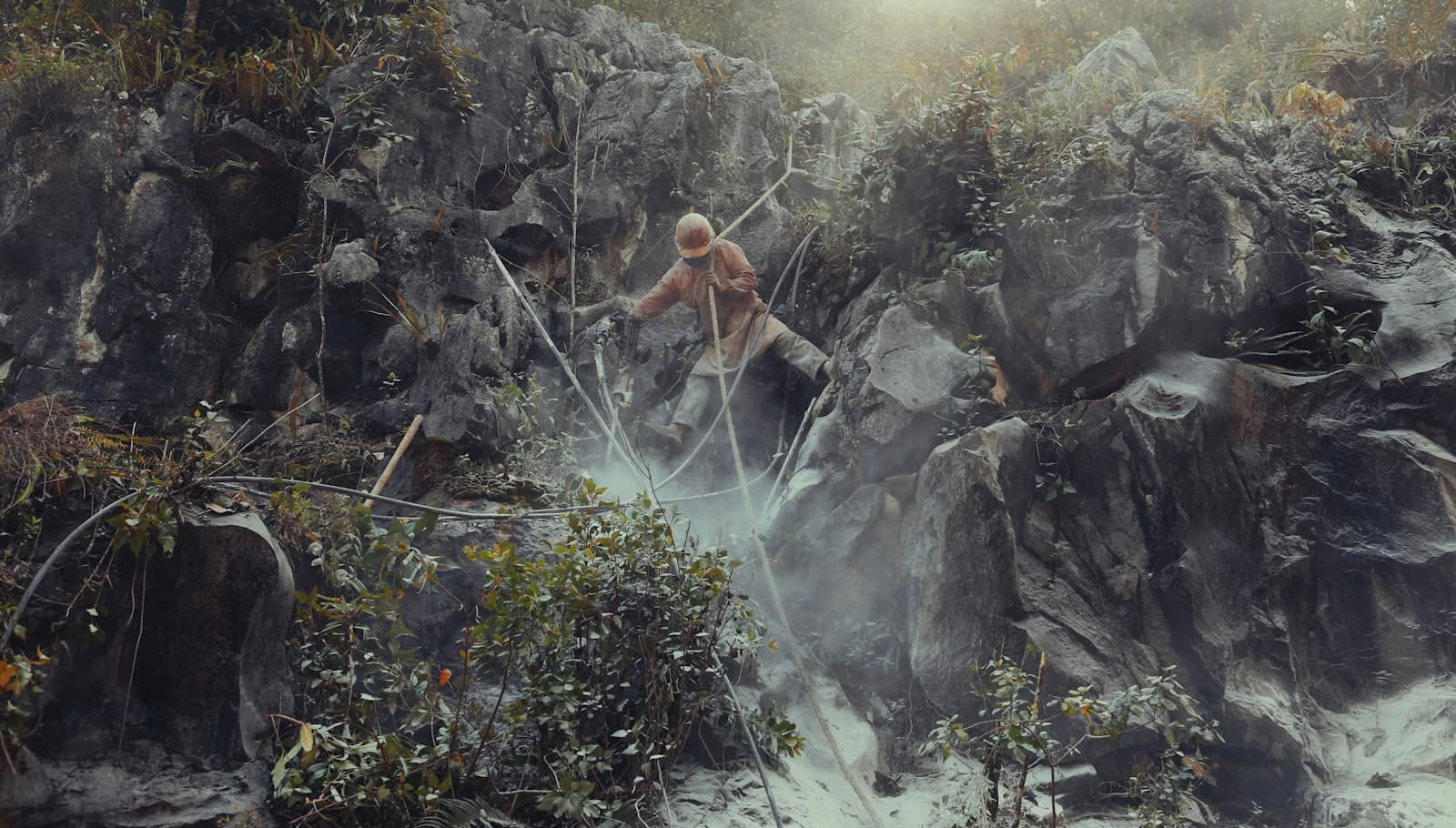 Đồng Văn — a painting of a man standing on a rock
