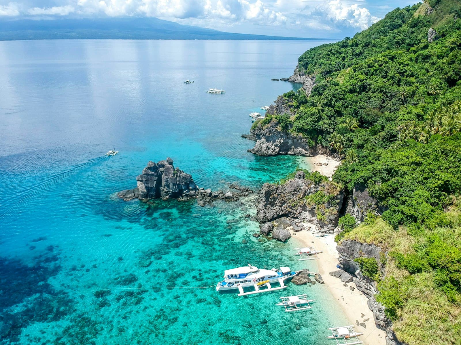 Dumaguete — aerial photography of yacht in body of water