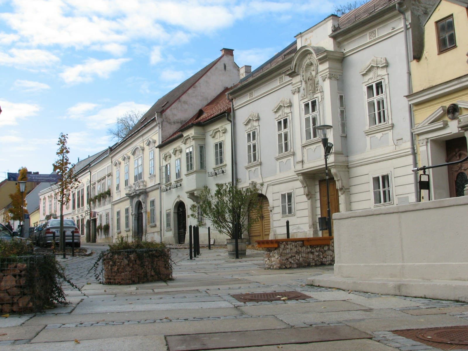 Eisenstadt — a row of white buildings sitting next to each other