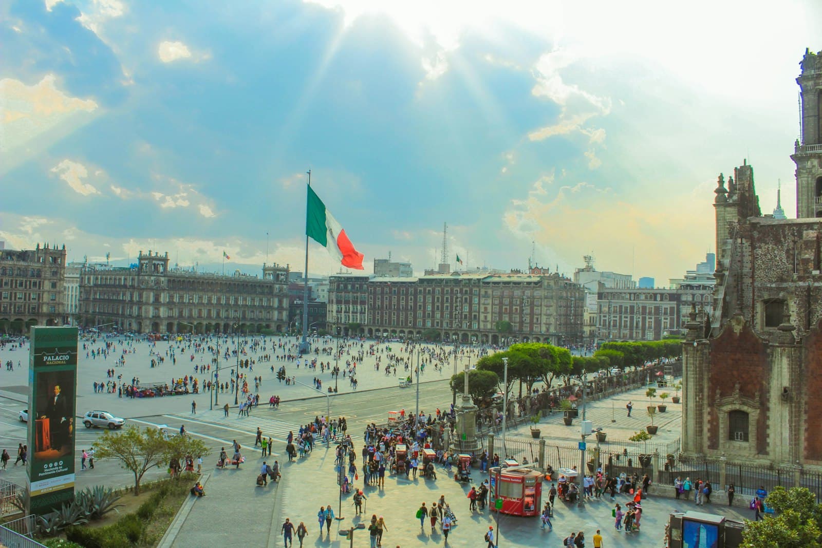 El Fuerte — a large group of people walking around a city