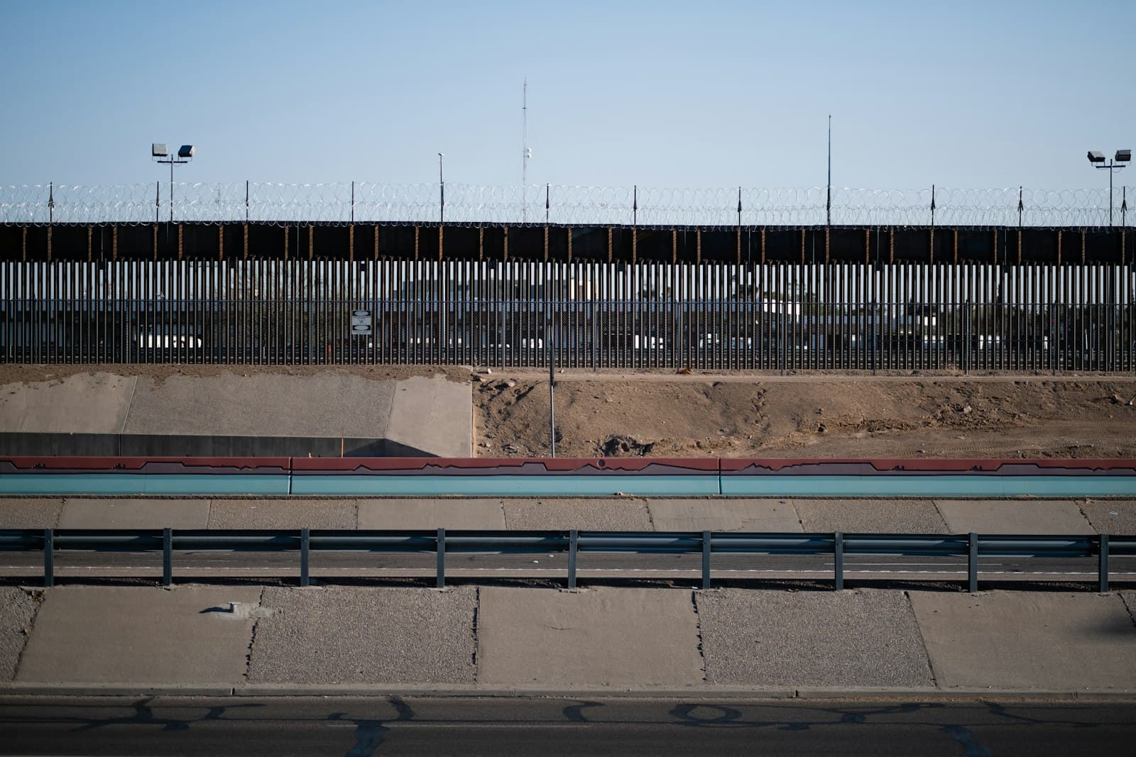 El Paso — brown and blue metal fence