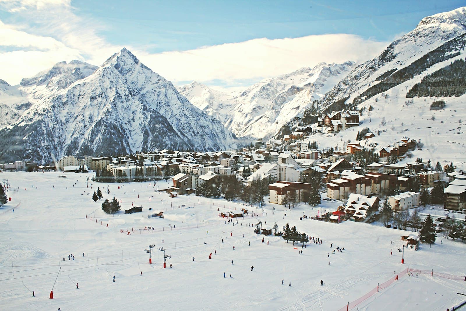 Entrevaux — village covered with snow near mountains