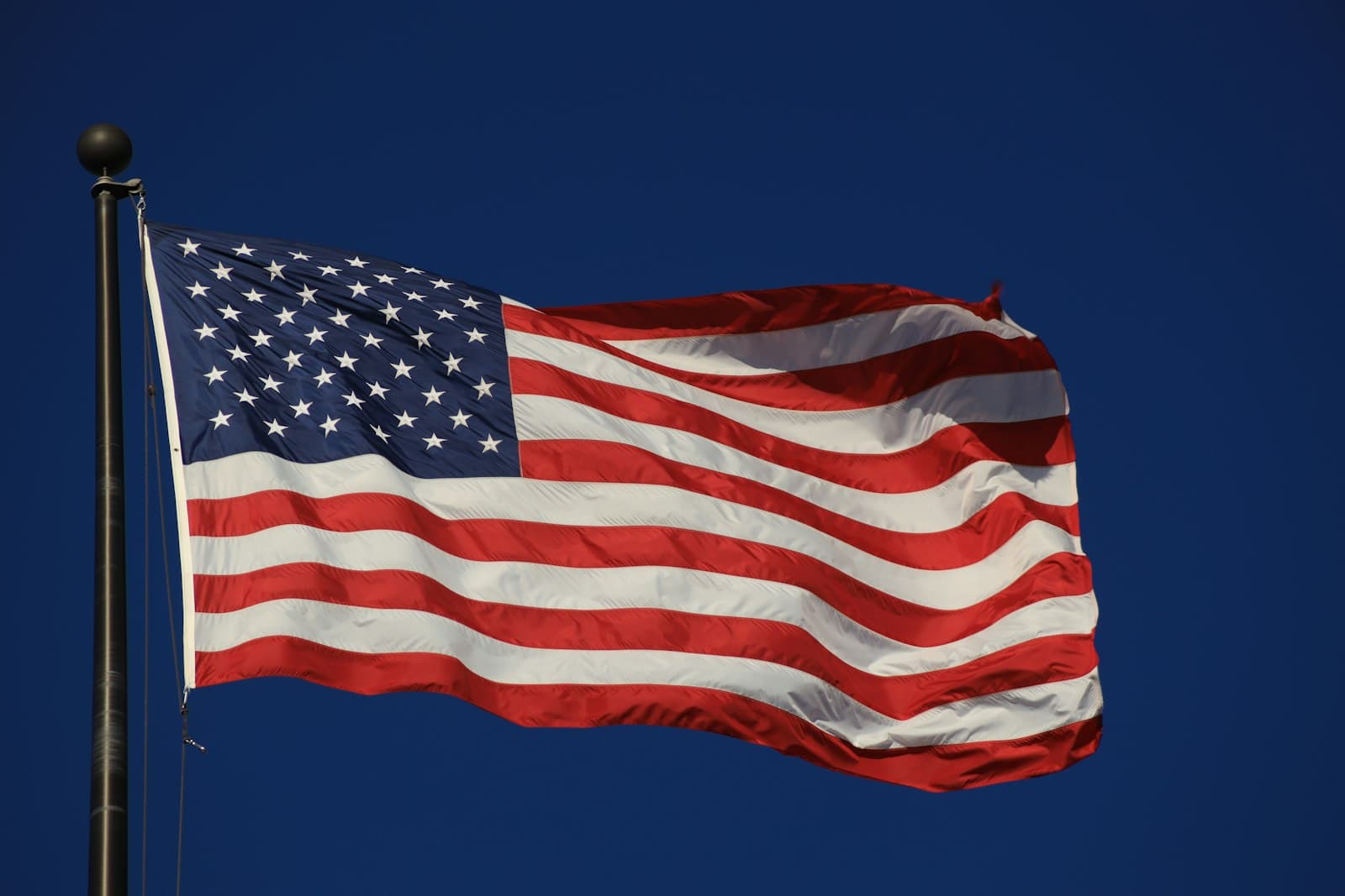 Fargo — An american flag waving in the wind