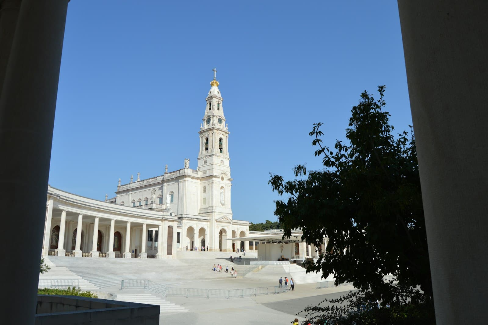 Fátima — A view of a building through a window