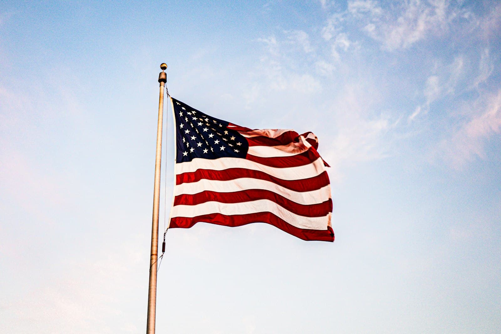 Flagstaff — a large american flag flying in the sky